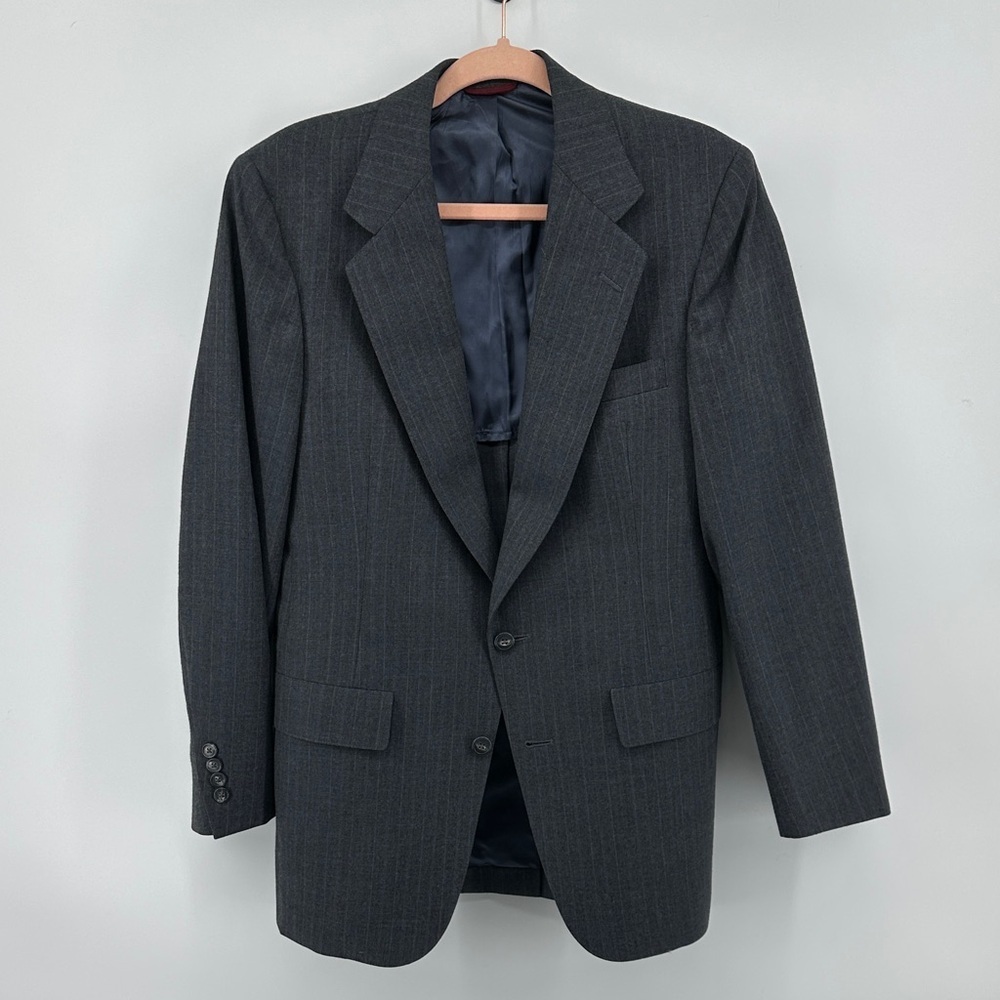 Hart Schaffner Marx VTG Old Money Academia Business ClassicCharcoal Blazer Sz40L - Picture 1 of 14